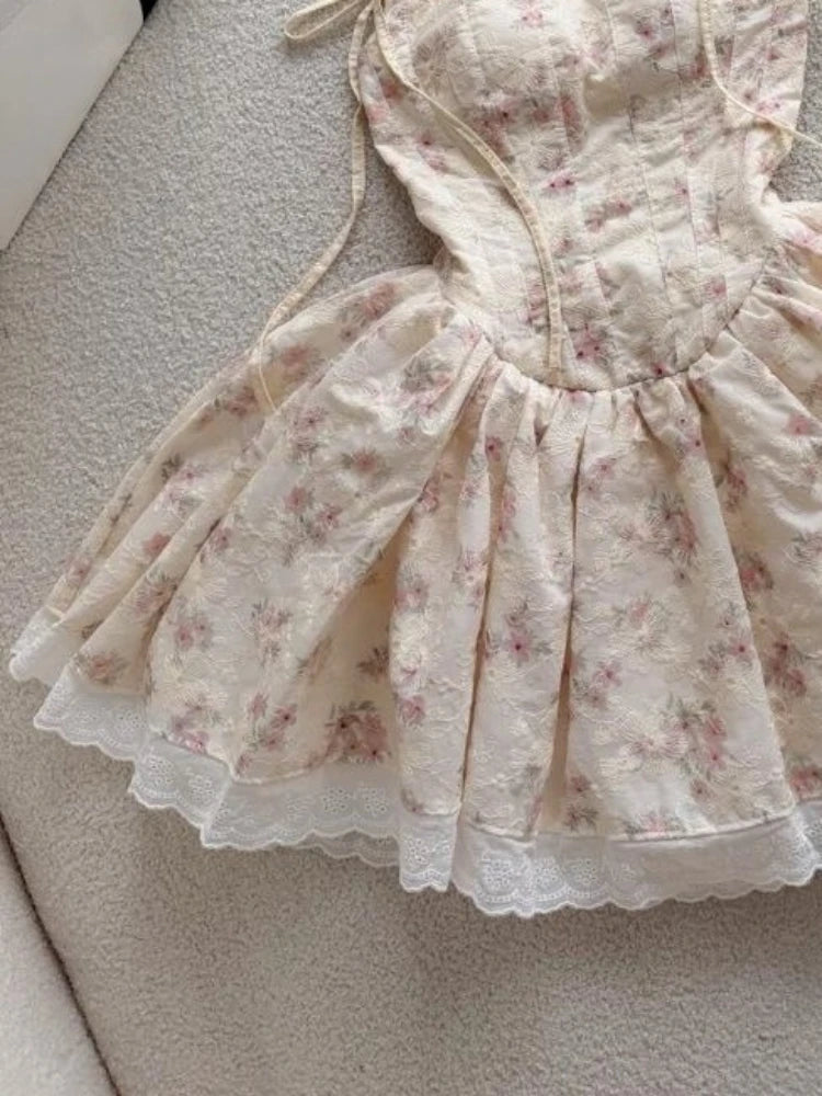 AIERTU  -  New Korean Style Sweet Kawaii Strap Dress Women Chic Design Y2k Slim Fashion Mini Dress Japanese Cute Casual High Street Outfits Aiertu