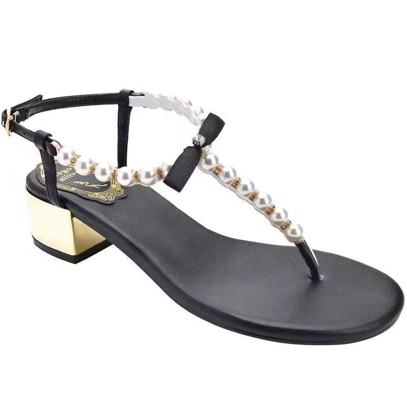 AIERTU  -  New Womens Shoes French Romantic High Heeled Sandals for Woman Fashion Imitation Pearl Casual Shoes Designer Shoes Zapatos Mujer Aiertu
