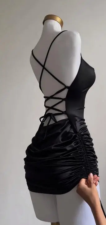 Aiertu DRESS TO IMPRESS 2024 Dress Summer High Sense Lace-up Sexy Halter Spice Bag Hip Skirt aiertu
