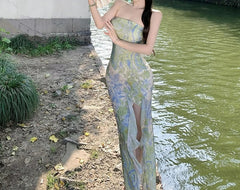 AIERTU  -  Retro High-end Banquet Dress Cheongsam New Chinese Temperament Floral Beautiful Top Dress Women Aiertu