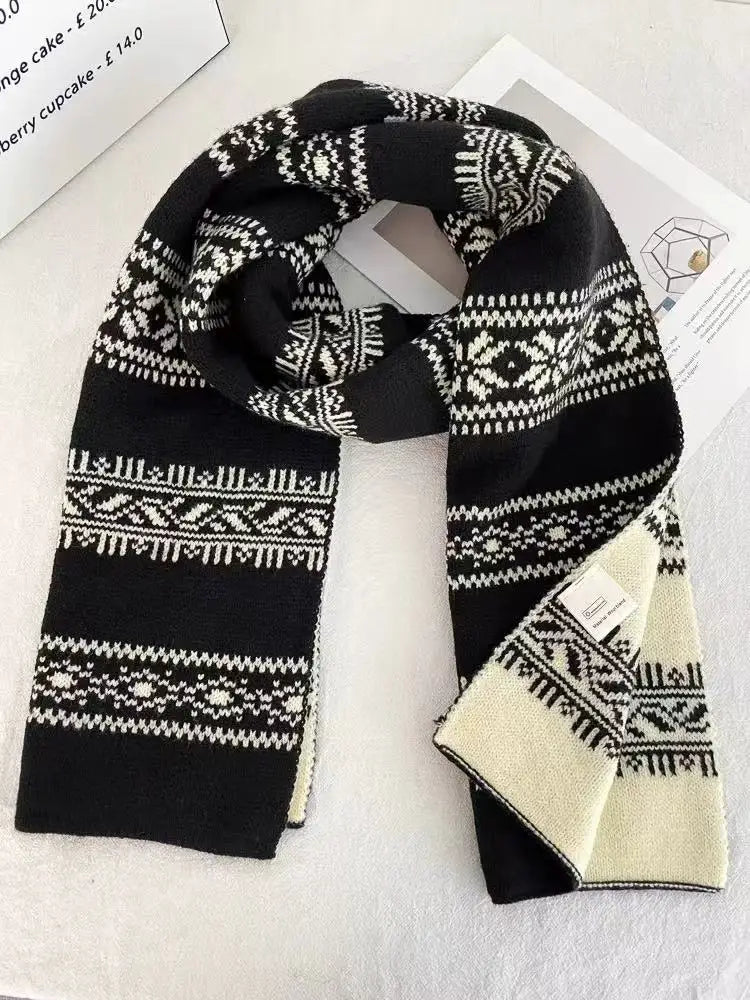 AIERTU  -  Women's Winter Scarf Sweet Warm Fel Island Style Knitted Wool Scarf High End Retro Thickened Warm Woolen Scarf Fashion Scarf Aiertu