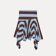 AIERTU  -  Fashionable Striped Asymmetric  Skirt for Women Low Waist Irregular Hemline Standard Fit Zadata Brand New Summer Aiertu