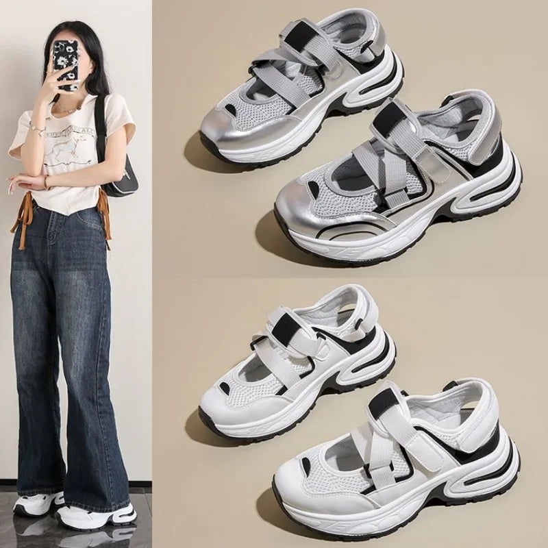 Aiertu Back  to school  2024 summer New Fashion Women's Platform Sneakers Comfortable Woman Casual Chunky sandals Vulcanized Tennis Female Aiertu