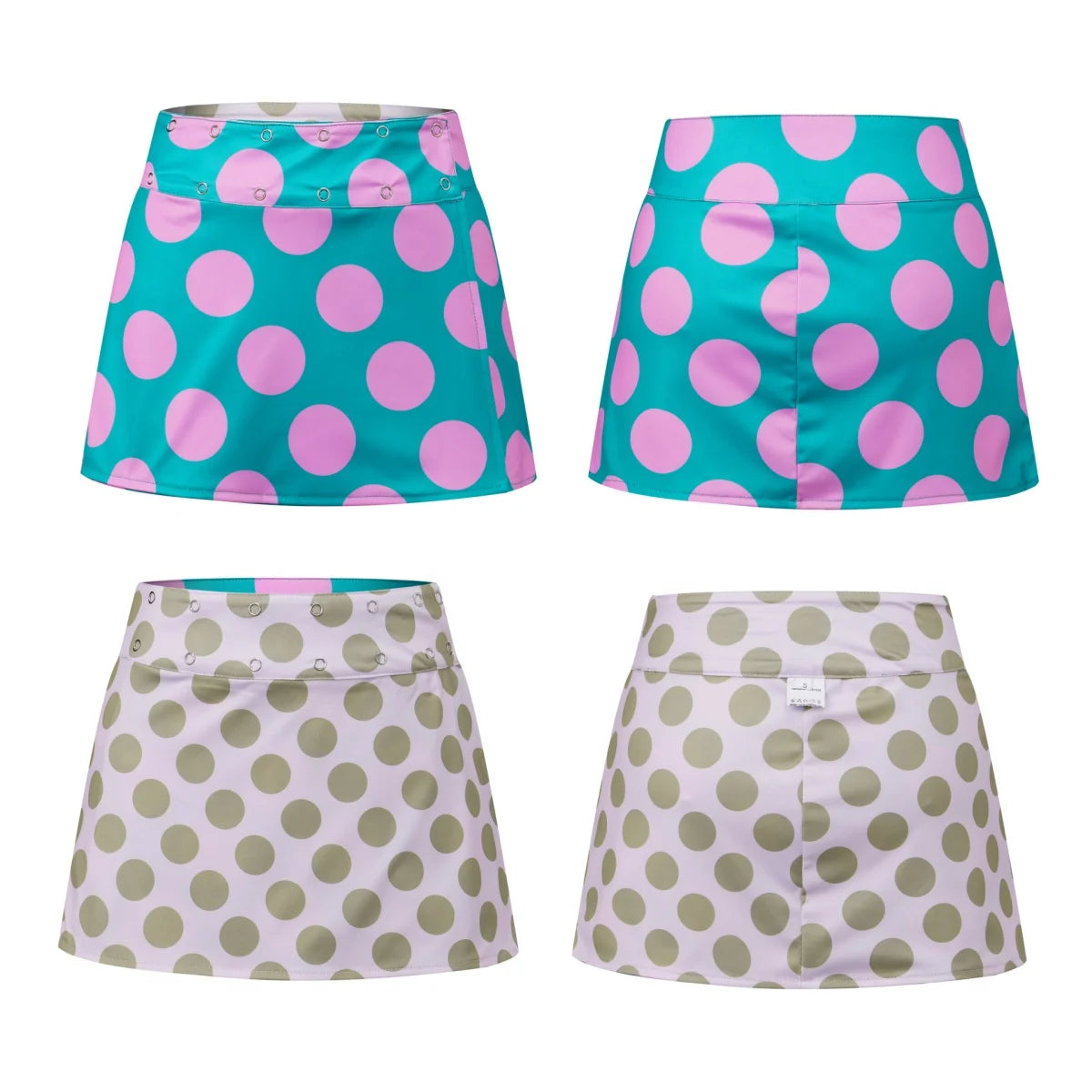 AIERTU  -  Summer Dots Printed Mini Skirt for Women Buttons High Waist Short Skirt for Daily Life Party Streetwear Aiertu
