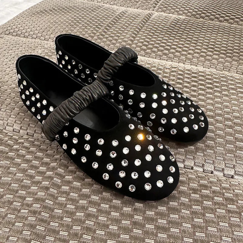 AIERTU  -  New Women's Mary Jane Shoes Exquisite Rhinestone Casual Shoes for Woman Fashion Ballet Flat Shoe Designer Shoes Zapatos De Mujer Aiertu