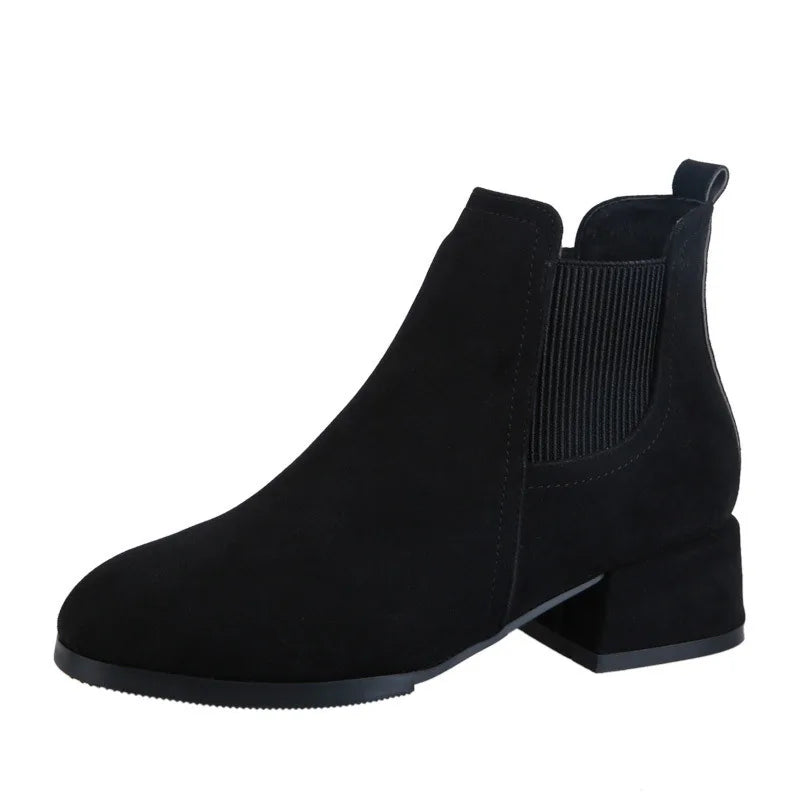 2024 autumn winter new women's wild short boots round head comfortable suede boots women's simple sets of boots mujer Aiertu