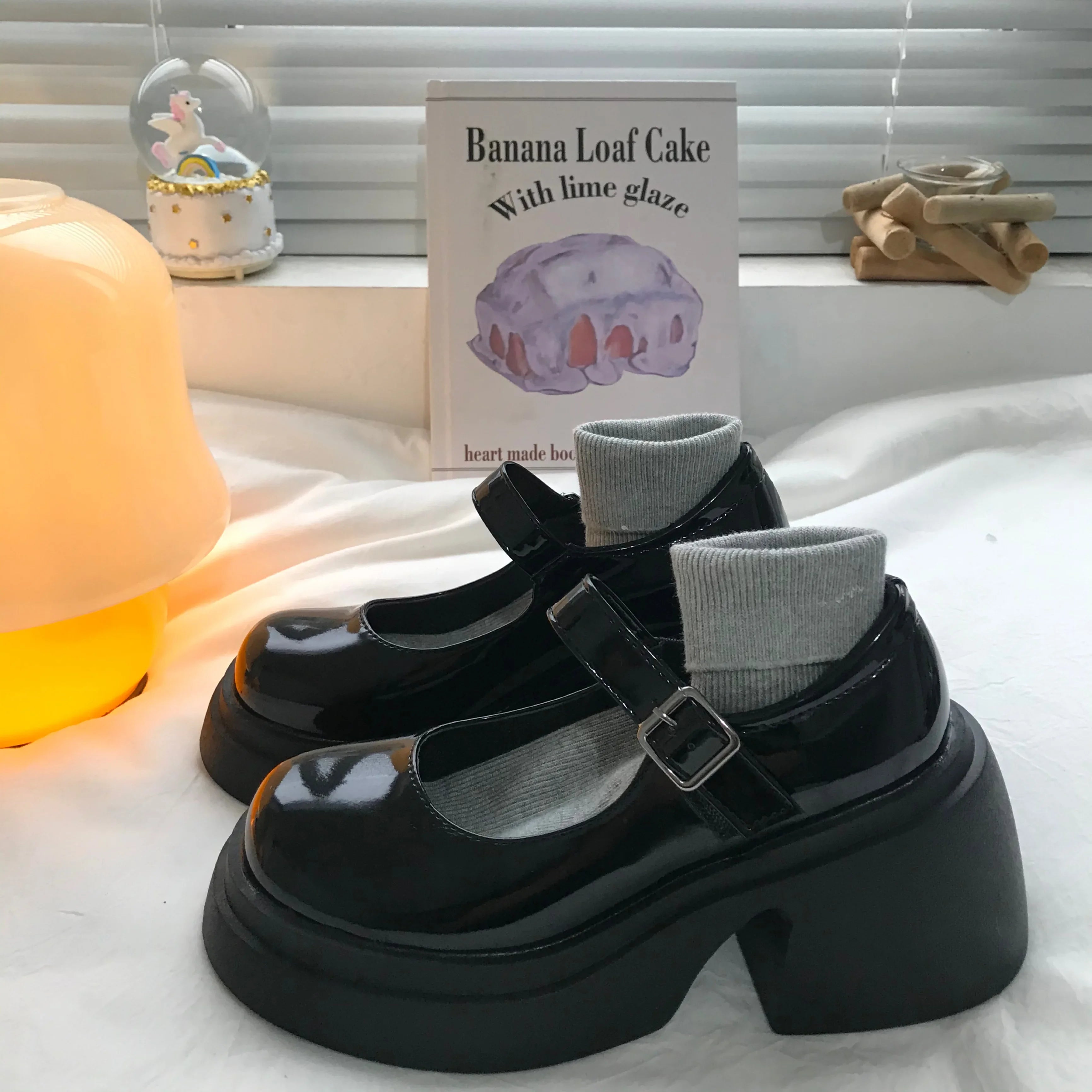 Aiertu Back  to school Platform Mary Jane Shoes 2024 New Women's Shoes Women Thick Heels Trendy Street Lolita Shoes Round Toe Ankle Strap  Pumps Aiertu