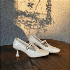 AIERTU  -  Retro Womens Shoes Exquisite Block Carving High Heels for Woman Elegant French Casual Shoes Fashion Designer Shoes Zapatos Mujer Aiertu