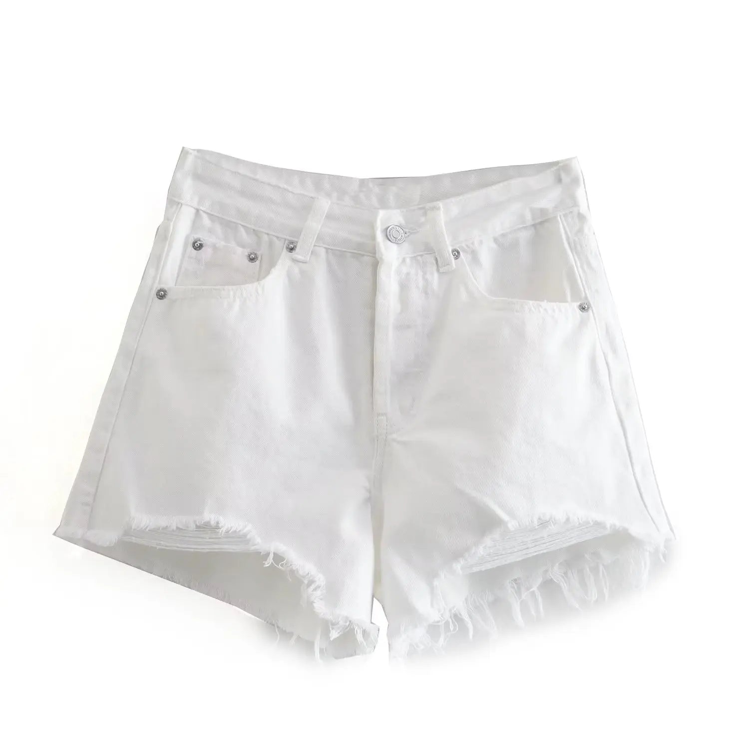Aiertu Summer Pure Cotton Girls High Street Shorts Women Frayed Distressed Denim Mom Fashion Casual Bermuda Aiertu