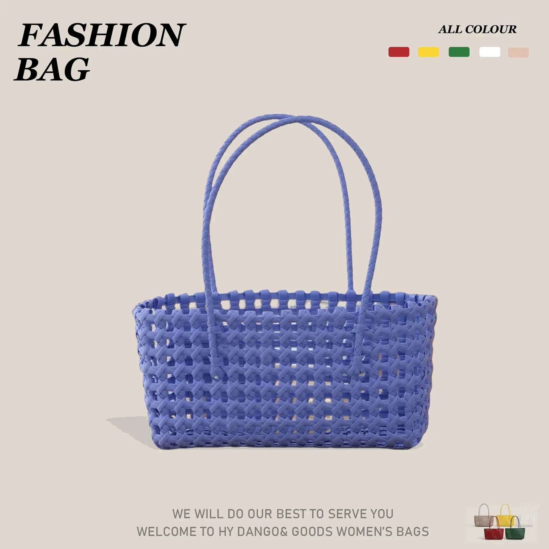 AIERTU  -  Handmade Woven Straw Handbag Portable Crochet Cabbage Basket Beach Vacation Travel Daily Commute Summer Shoulder Bag 30x13x16cm Aiertu