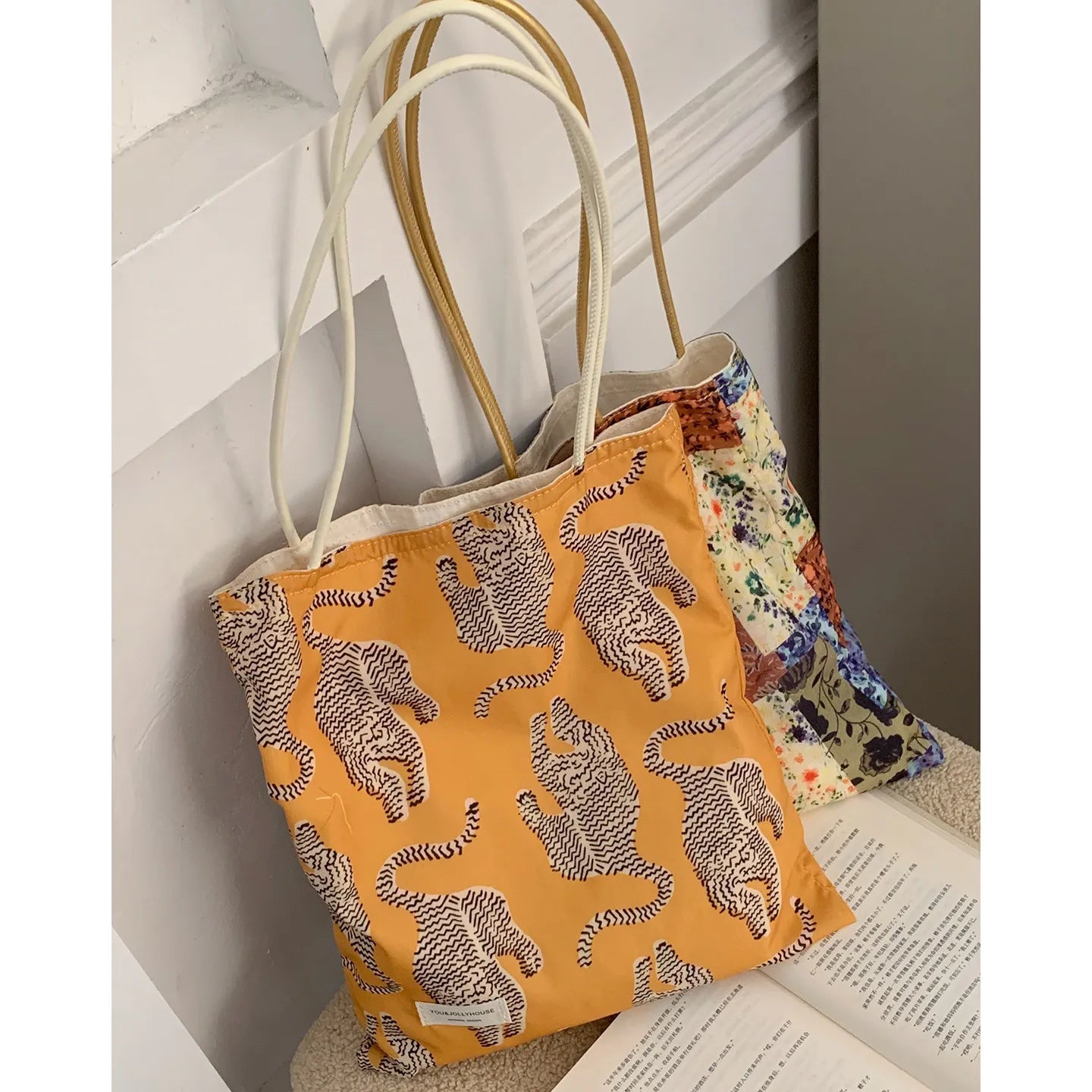 AIERTU  -  Flower Canvas Underarm Bag for Women New Fashionable New Chinese Style Large Capacity Cloth Bags Aiertu