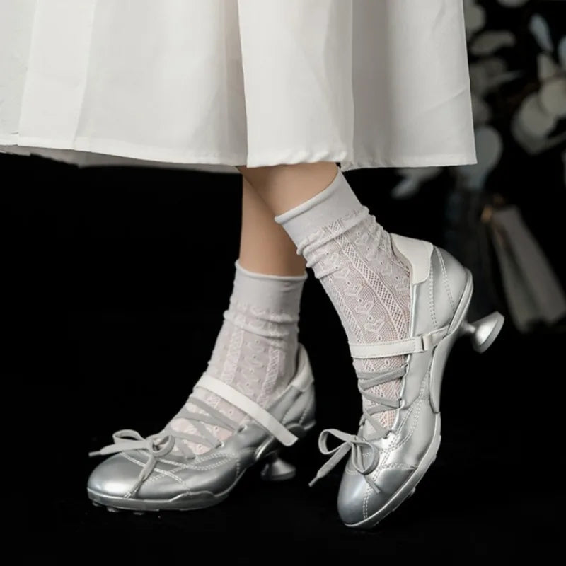 AIERTU  -  New Women's Shoes Exquisite Round Head Sports High Heels for Woman Fashion Bow Lolita Casual Shoes Designer Shoes Zapatos Mujer Aiertu