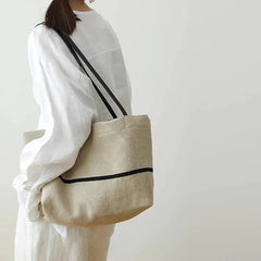AIERTU  -  Canvas Tote Bag for Women New Japanese Large Capacity Cotton Linen Shoulder Commuting Tote Bags Aiertu
