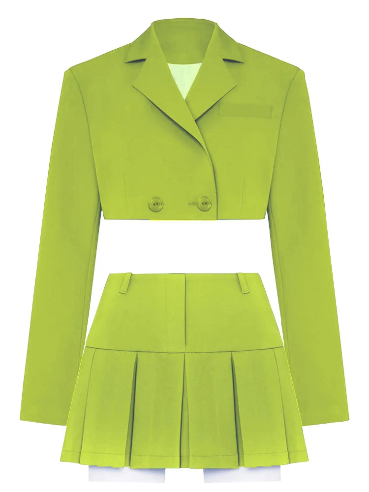 Aiertu Fashion Chic Jacket Women's Blazer Suits Green New Blazers for Women Cropped Coats Jacket Summer Casual Outfits Blazer Women Aiertu