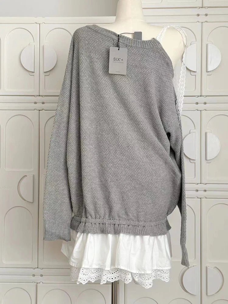 Aiertu Autumn Winter Korean Fashion Ballet Core Mini Dress Women Long Sleeve Frock One-Piece 2000s Aesthetic Lace Grunge Y2k Streetwear aiertu
