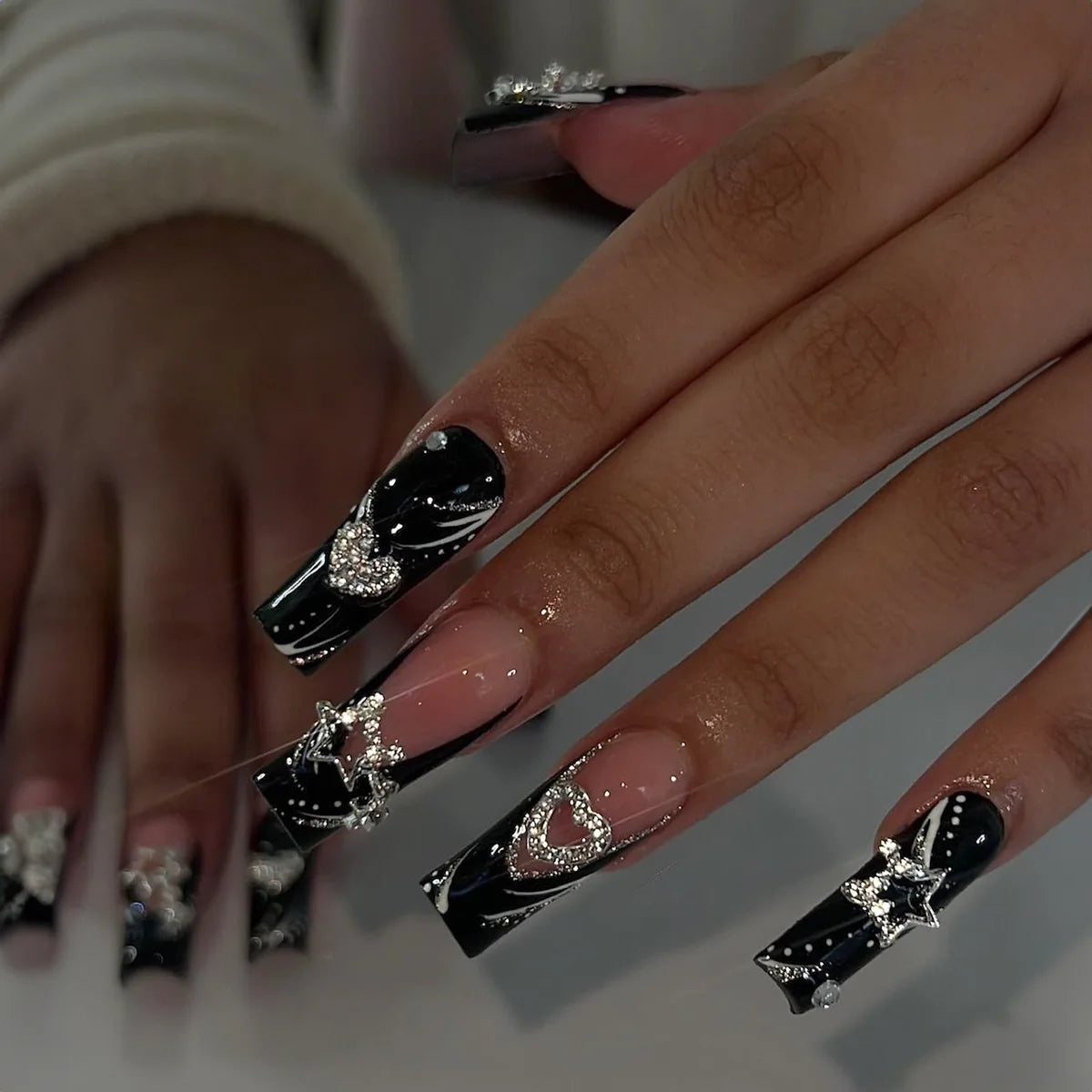 Aiertu 24Pcs Long Ballet False Nails with Bow Designs Pink Coffin Press on Nails Wearable French Fake Nail Full Cover Manicure Tips Aiertu
