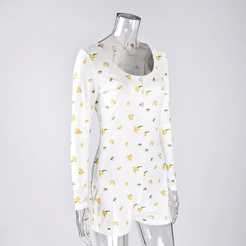 AIERTU  -  Summer New Women's Knitted Printed Lightweight Square Neck Jumpsuit Pajamas Can Be Worn Outside As Loungewear Aiertu