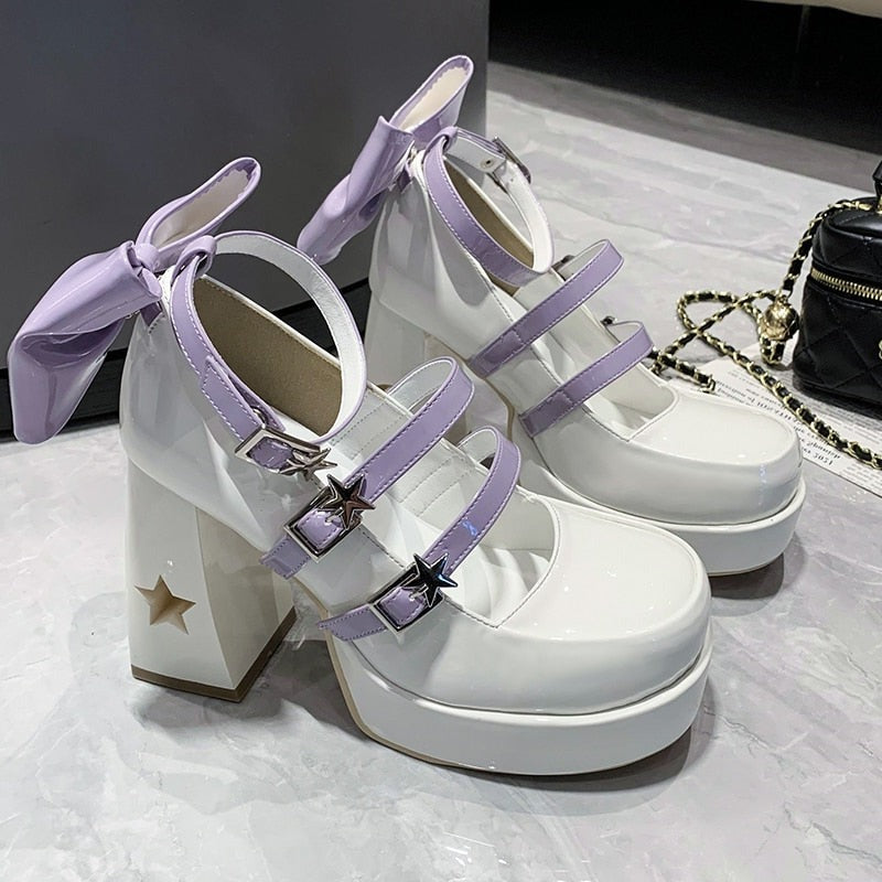 Aiertu - Celestial Starlit Goth  Shoes Dark Academia Kawaii Academia Y2K Cottagecore Coquette Fairycore Dollette Princesscore Aiertu