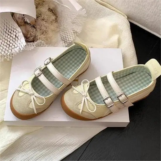 Aiertu Back  to school Women Flats Bow Ballet Dance Mary Jane Shoes Autumn Sandals Fashion New Brand Dress Designer Casual Shallow Shoes Zapatos Mujer Aiertu