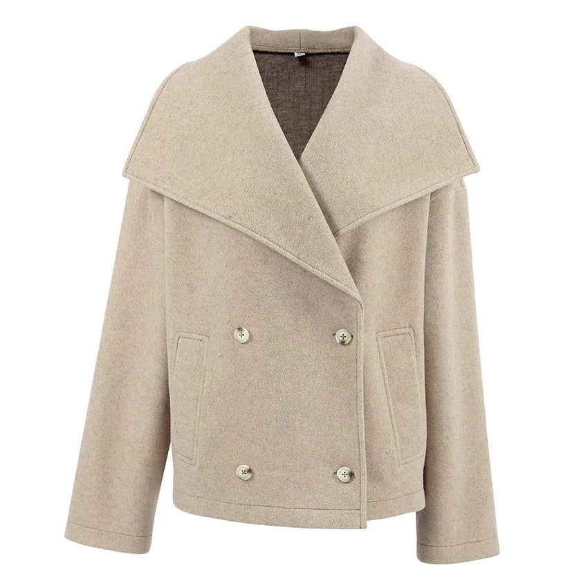 Autumn and Winter New Lapel Loose Casual Jacket Fashion Temperament Coat Women's Clothing Aiertu