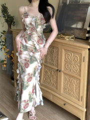 Aiertu Spaghetti Strap Elegant Women Summer Dress Sleeveless Casual Slim Vintage Bodycon Vestidos Female Clothes Party Dresses Robe Aiertu