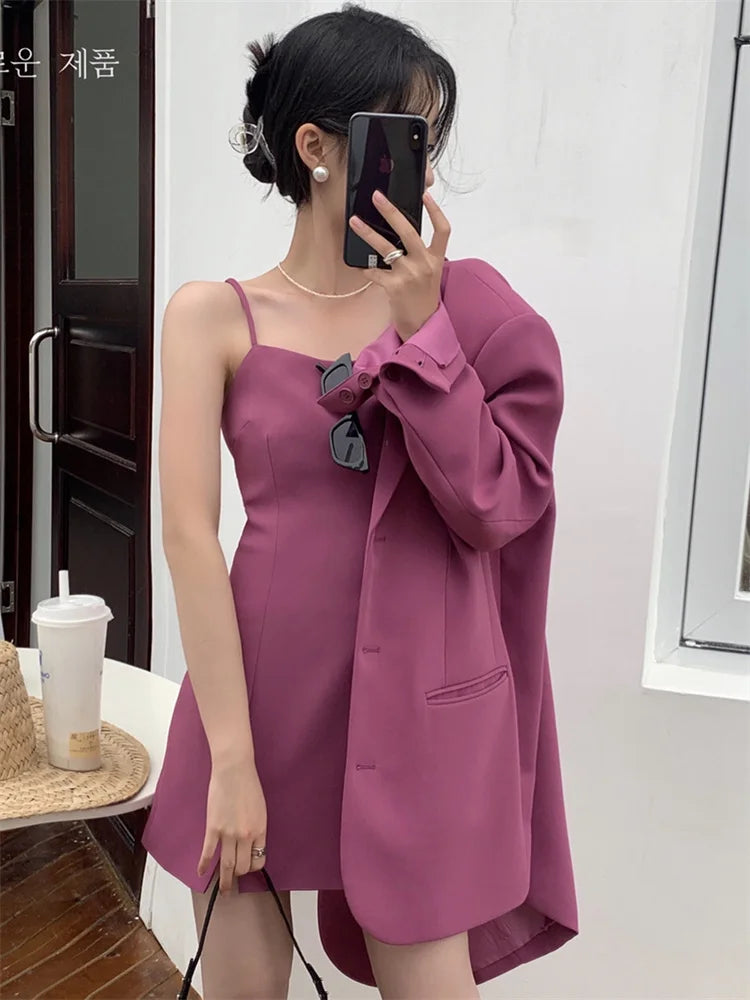 Aiertu Office Ladies Blazer Jacket Women Turn Down Collar Single Breasted Korean Casual White Vintage Outerwear Stylish Tops Aiertu