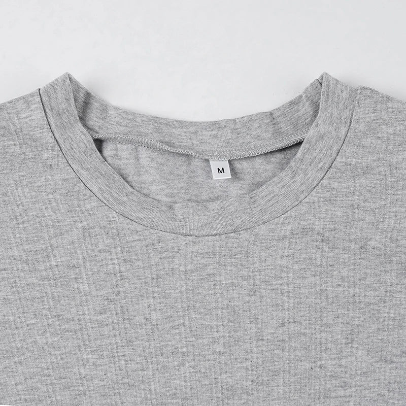AIERTU - Casual Simple Long Sleeve Round Collar Solid Streetwear Women T-shirts Loose Early Autumn Basic Club Tops Clothing  Aiertu