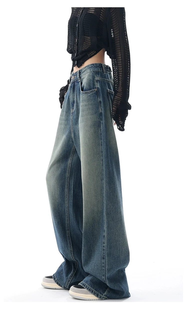 Aiertu Autumn Vintage Chicly Slim Button Female High Waisted Jeans American Basic Simple Casual Fashion S-XL Baggy Jeans Women Aiertu