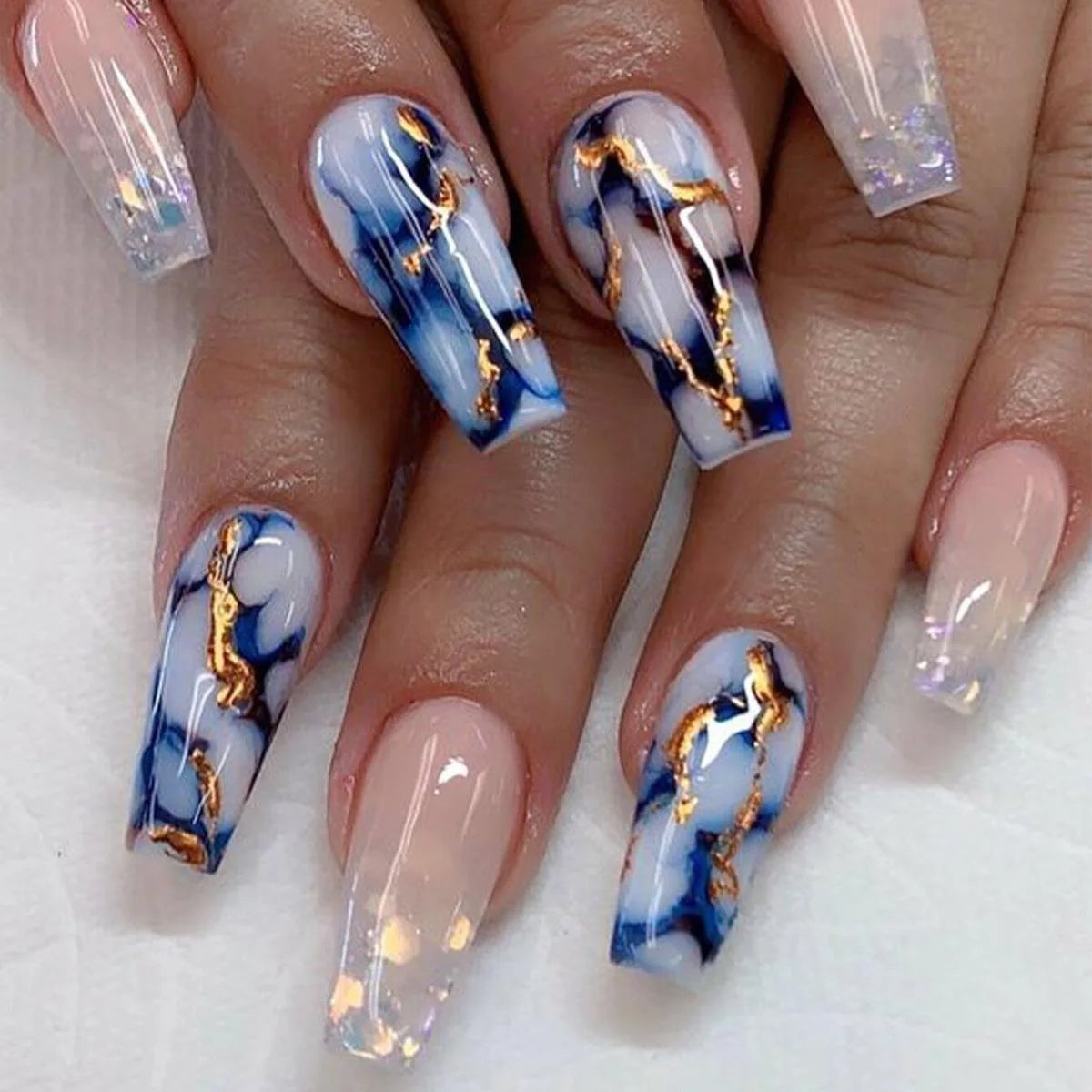 Aiertu 24Pcs Long Ballet False Nails with Bow Designs Pink Coffin Press on Nails Wearable French Fake Nail Full Cover Manicure Tips Aiertu