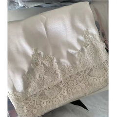 AIERTU  -  New Lace Patchwork Silk Surface Half Skirt Draped Glossy A-line Mid-length Skirt Women Spring Autumn Elegant Demeanor Lace Skirt Aiertu