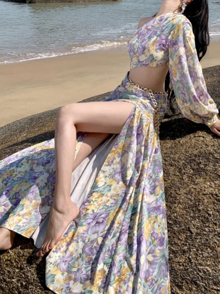 Aiertu Vintage and Chic Women Summer Dress Elegant Casual Floral Print Midi Party Vestidos Female A-Line Beach Holiday Clothes Mujers Aiertu