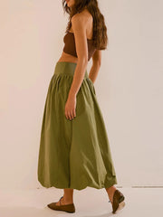 AIERTU  -  Women Y2K Skirt Casual Loose Fitting Elastic Waist Solid Color Puffball Skirt Retro Casual Bohemian Skirts 00s Retro Streetwear Aiertu