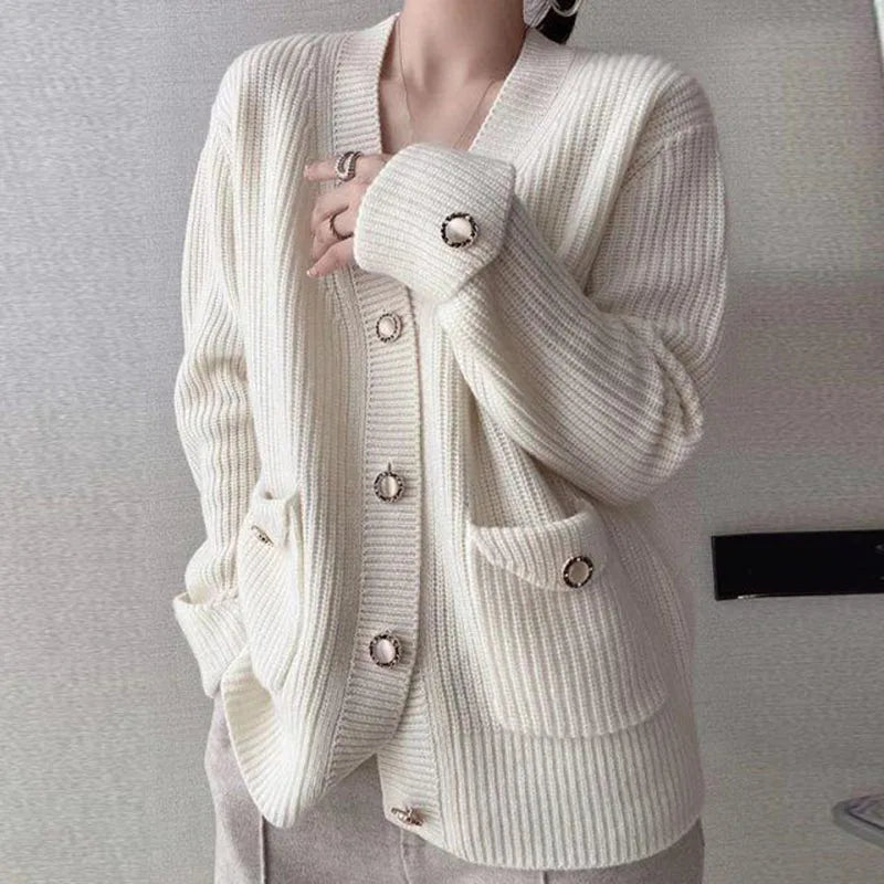 New Oversized Women's Sweater Cardigan Jacket Autumn Winter Loose Warm Sweaters Coat Female Casual Knit Sweaters Outerwear Aiertu