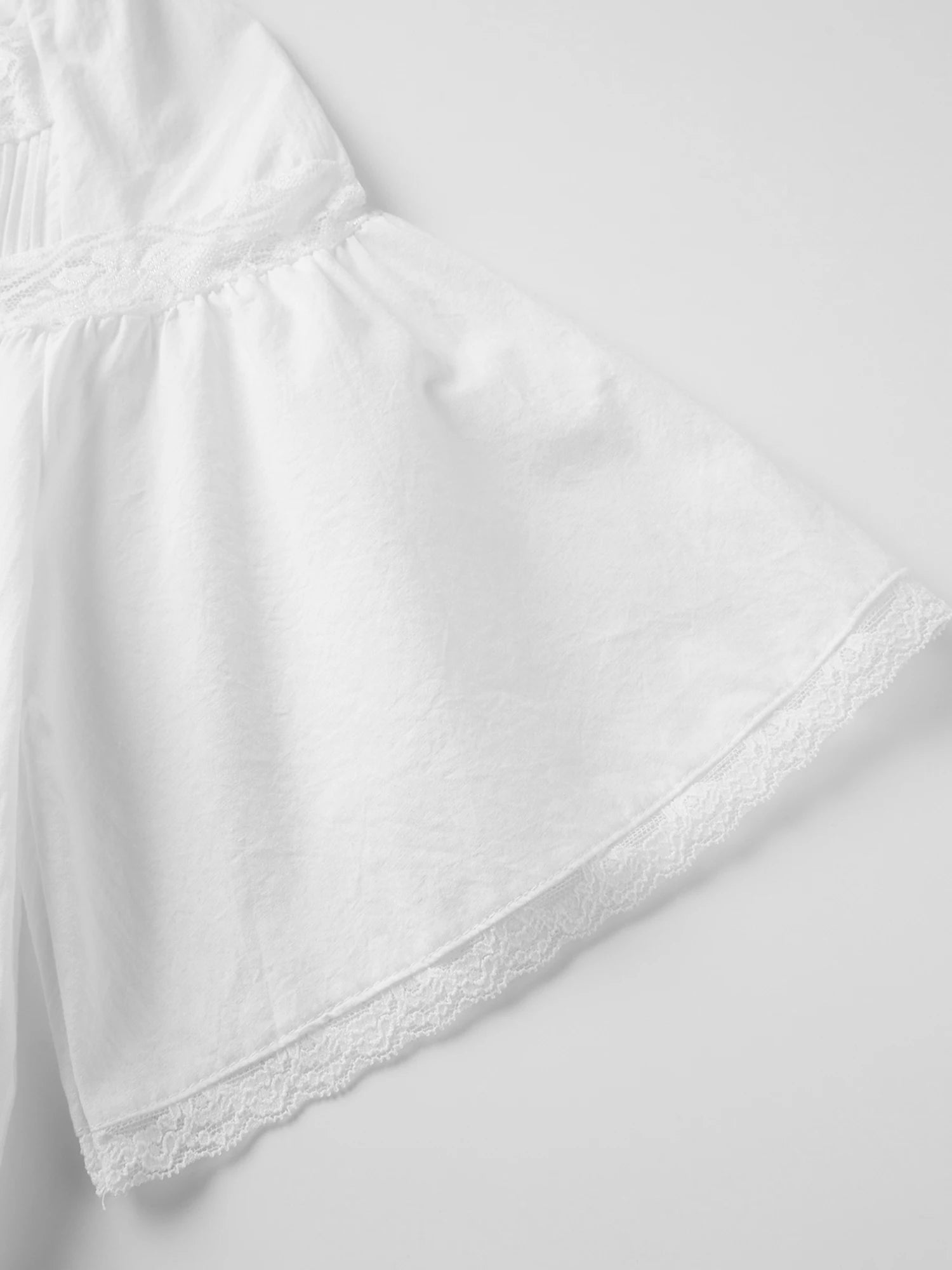 AIERTU  -  Women's Lace Trim Blouse Short Sleeve V Neck Button Up Loose Fit Sheer Tops Summer Casual Daily Out Going White Shirts Aiertu