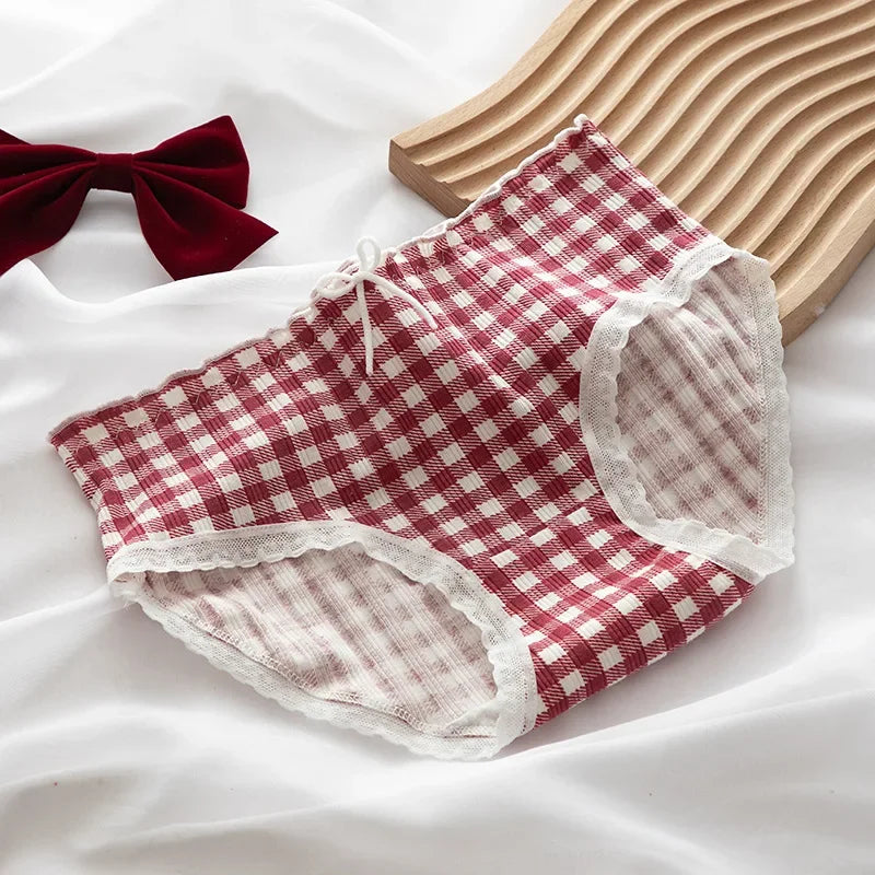 5Pcs/set Cotton Panties for Women Girl Briefs Underwear Plus Size Cute Soft Short Pantys Sexy Lingerie Female Ladies Underpants Aiertu