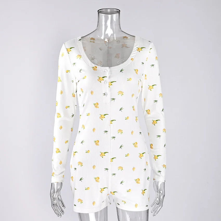 AIERTU  -  Summer New Women's Knitted Printed Lightweight Square Neck Jumpsuit Pajamas Can Be Worn Outside As Loungewear Aiertu