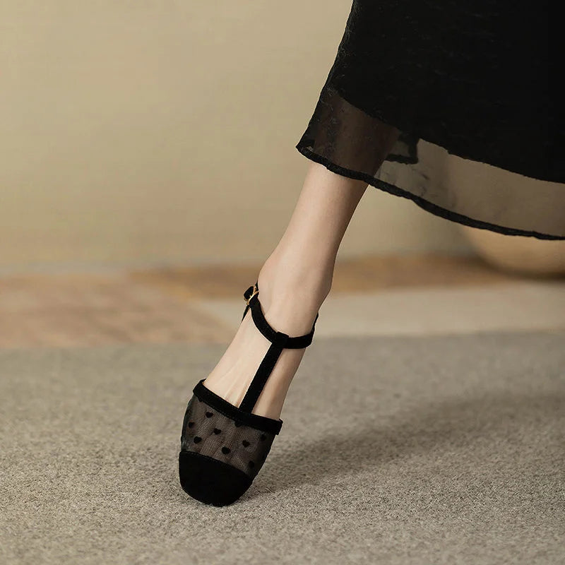 Footwear Lace Sandals for Women Clear Transparent Summer Closed Black Ladies Shoes with Medium Heels Sale Comfort Casual H Aiertu