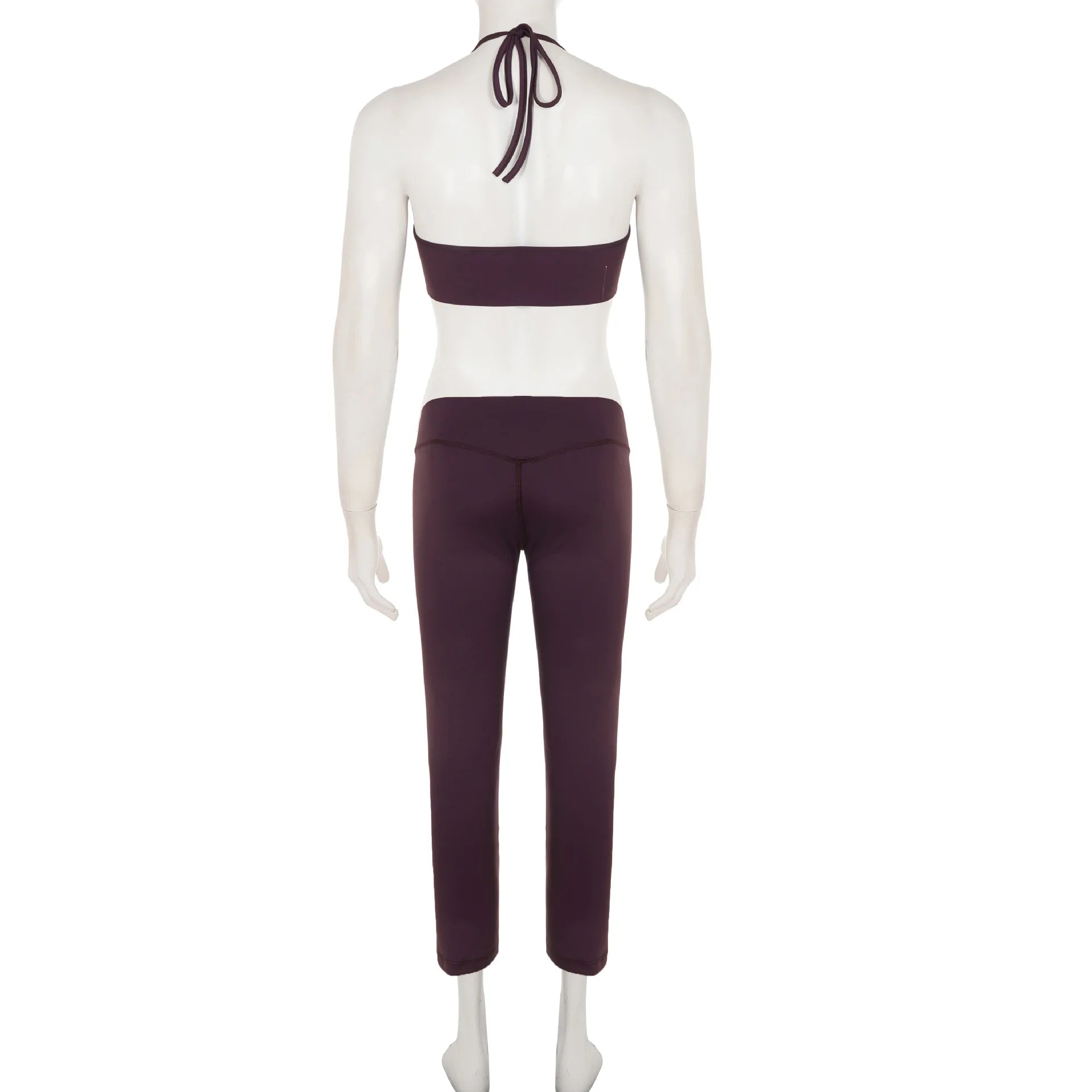 AIERTU  -  Spice Girl Suspender Vest Low Waist Skinny Hip Wrap Pants Two-piece Set Solid Color Simple Casual Sports Suit Aiertu