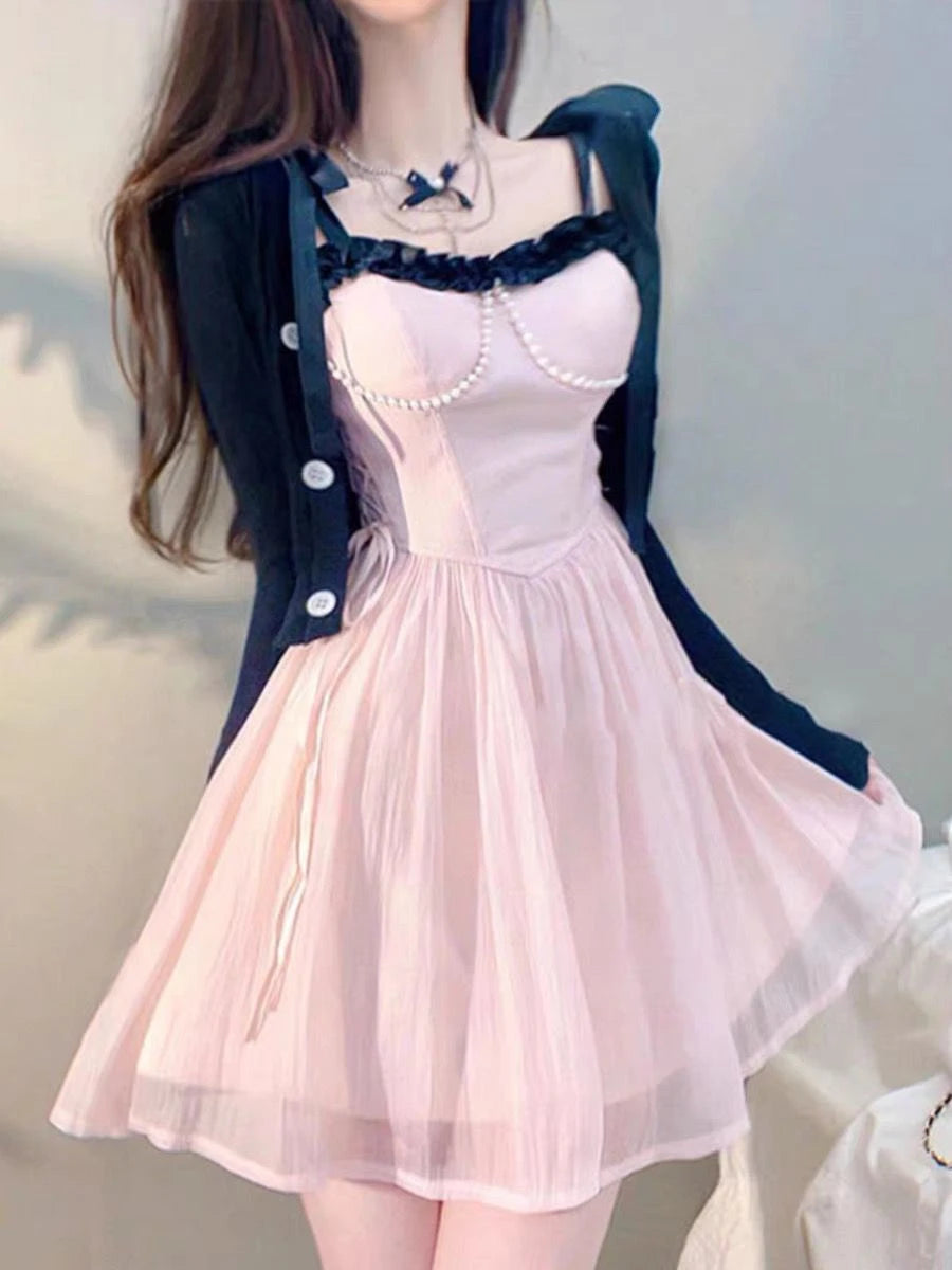 Aiertu Women Fashion New Solid Sweet Mini Dress Vintage Casual A-Line Party Birthday One Pieces Vestidos Female Clothes Summer Robe Aiertu