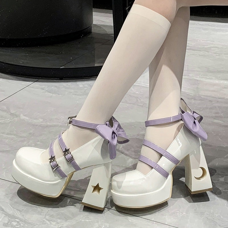Aiertu - Celestial Starlit Goth  Shoes Dark Academia Kawaii Academia Y2K Cottagecore Coquette Fairycore Dollette Princesscore Aiertu