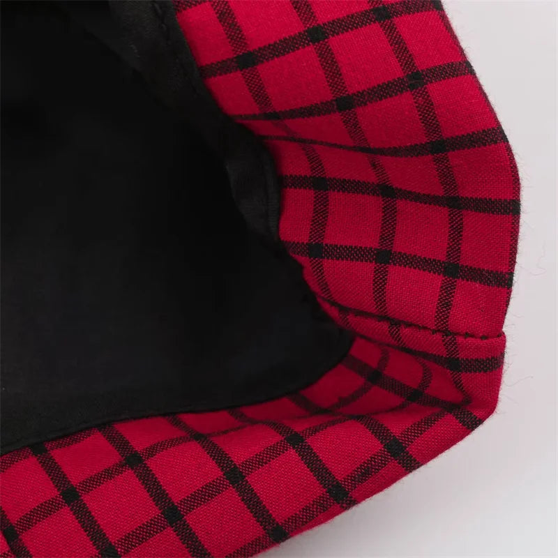 AIERTU  -  Women's Jacket Spring and Autumn New Fashionable Versatile Long-Sleeve Stand Collar Plaid Pilot Jacket Aiertu