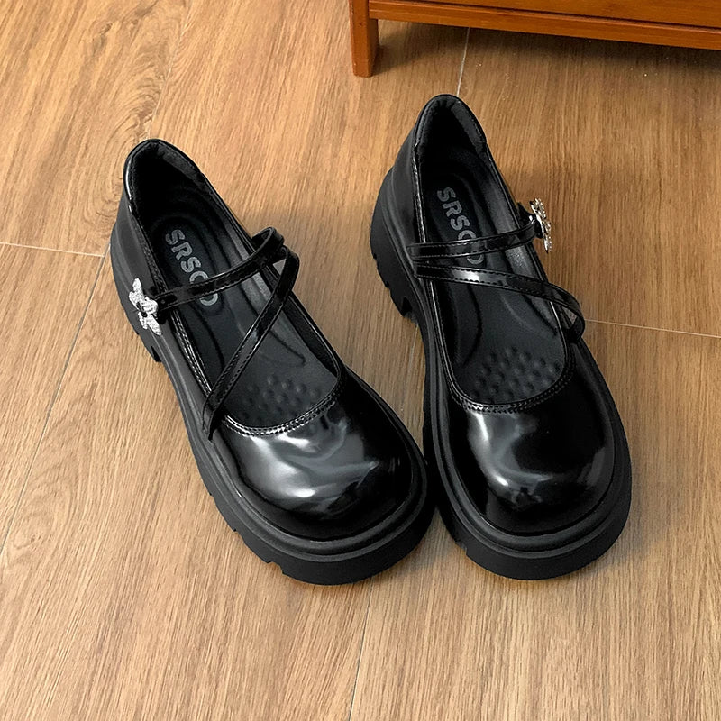 Aiertu Back  to school Designer Platform Heel Women Mary Jane Shoes Fashion Shallow Round Toe Autumn Ladies Dancing Party Prom Pumps Aiertu