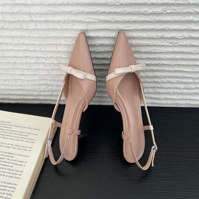 AIERTU  -  Bow Elegant Women's Sandals Summer Fashion Kitten Heels Dress Shoes Ladies Pointed Toe Slingbacks Women Heels and Pumps Aiertu