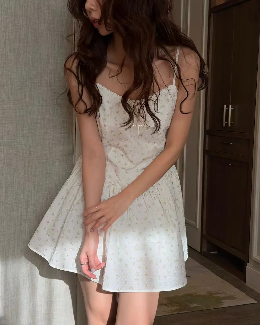 AIERTU  -  Summer Fashionable Korean Style Floral Print Slimming Dress Versatile Streetwear Casual Princess Skirt Sleeveless Dress Aiertu