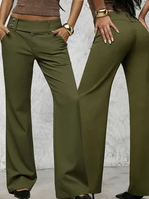 AIERTU  -  High Waist Wide Leg Pants Women's Casual Long Trousers Draping Slimming Elegant Commuter Style Fashionable Women's Trousers Aiertu