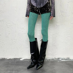 AIERTU  - Women Tie Dye Ribbed Tights High Waist Stretch Pantyhose Retro Y2K Soft Stockings for Autumn Winter Streetwear Aiertu