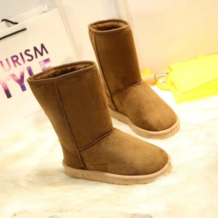 Women Shoes on Sale High Quality Winter Slip-on Mid-calf  Women Boots Fashion Solid Casual Snow Boots Large Size Platform Boots Aiertu