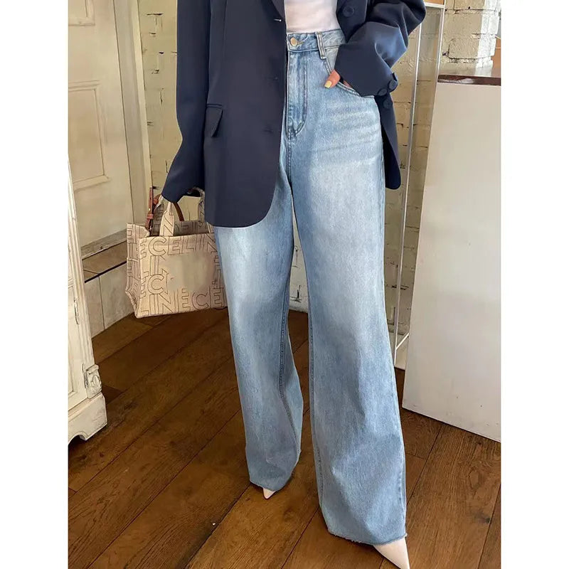 Aiertu Women Jeans with Heart Vintage Y2k 90s Aesthetic Baggy Denim Trouser 2000s Harajuku Kawaii Wide Cowboy Pants Trashy Clothes 2024 Aiertu