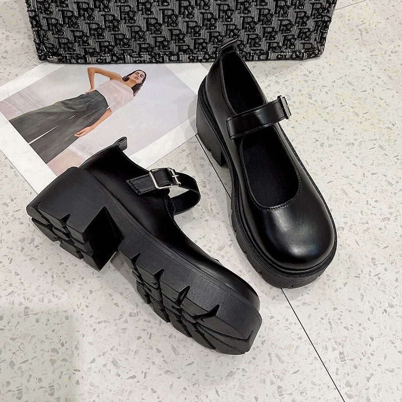 Aiertu Shoes Platform Shoes Heels  Women Japanese Style Vintage Pumps for Women College Student Women's Shoes Aiertu