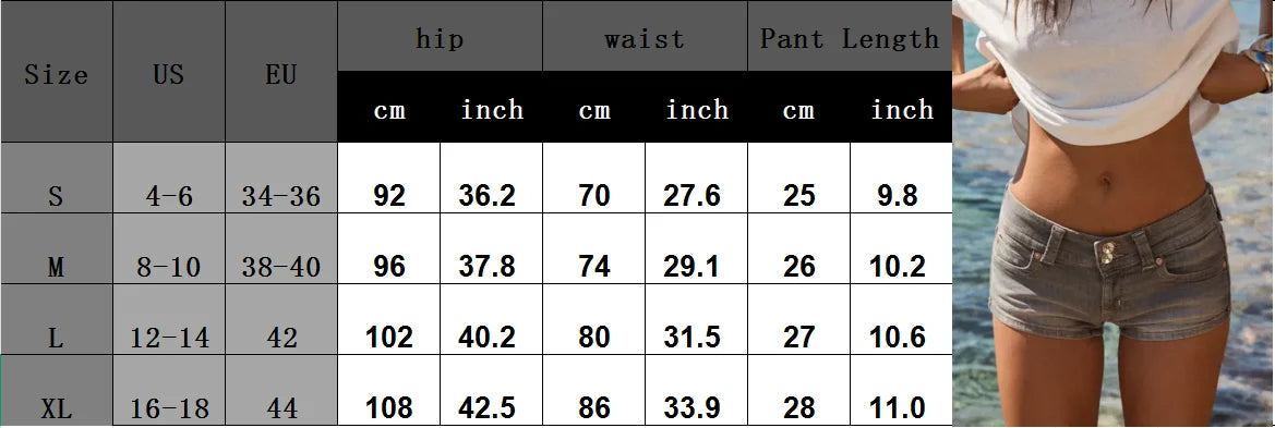 AIERTU  -  Y2K Aesthetic Low-Rise Slim Fit Denim Shorts for Women Micro Mini Hot Pants Casual Summer Streetwear Going out Daily Aiertu